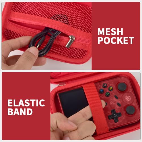 PAIYULE Travel Carrying Case for R36S RG353V RG353VS Handheld Game Console - color: Red, style: For R36s