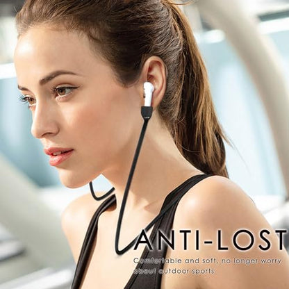 Mooyavia Ultra Strong Magnetic Anti-Lost Strap for AirPods Pro - Black | Compatible with AirPods Pro 3/2/1 & AirPods 4/3/2/1,Soft Silicone Sport Neck Lanyard,Lenth 29.9 in - color: B1-black