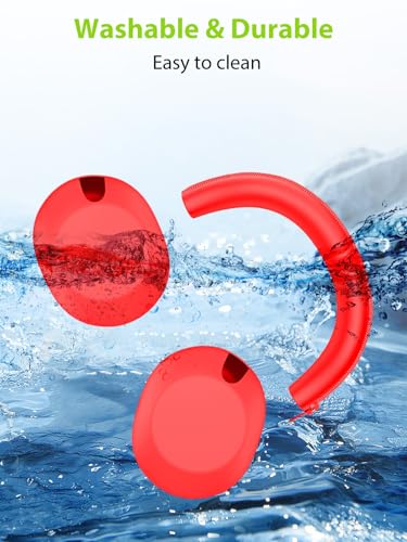 2-in-1 Silicone Protective Cover Set for Sony 1000X THE COLLEXION Headphones, Sweatproof Headband Cover + Integrated Ear Cups Protector (Ear Pads & Shell), Full Coverage(Red) - color: Red