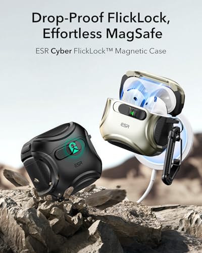 ESR for AirPods 5/4 Case, Compatible with MagSafe, Drop-Proof Lock, Black - color: Black, size: AirPods 5&4 Case