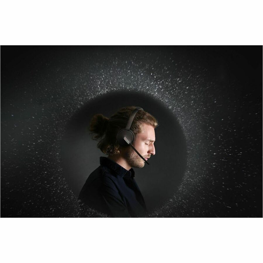Yealink BH70 with Stand Wireless Bluetooth Headset with Microphone for Work, up to 35h Talking Battery Life, 3 Noise Cancellation Mics, Teams Certified, ≤90min Fast Charging, NO Power Adapter Needed - color: Black(Mono+stand), style: Teams(USB-A)