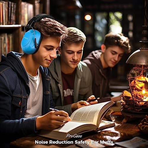 ProCase NRR 28dB Noise Reduction Ear Muffs, Foldable Adjustable Noise Cancelling Headphones - color: 1 - Pure Blue