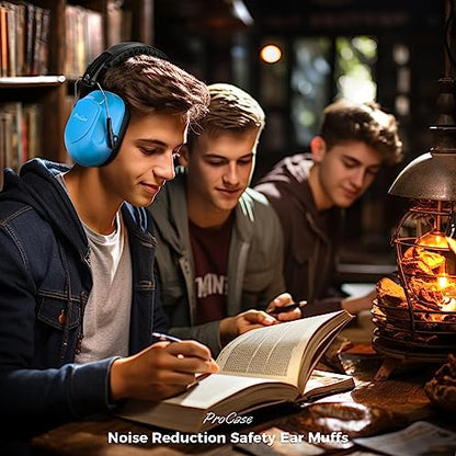 ProCase NRR 28dB Noise Reduction Ear Muffs, Foldable Adjustable Noise Cancelling Headphones - color: 1 - Pure Blue