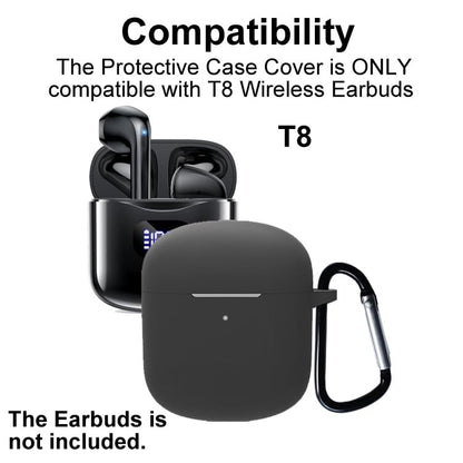 Silicon Case Cover Compatible with KTGEE T8 True Wireless Earbuds, Black, T8CSBK - color: Black