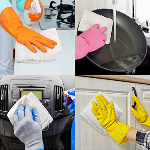 Microphone with Music Notes Dish Cloths Reusable Soft Kitchen Dishcloths Absorbent Dish Towels Washable Quick Drying Dish Rags for Washing Dishes Cleaning Cloths 12 X 12 Inch