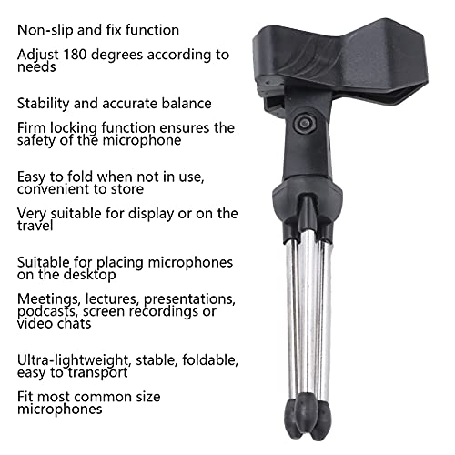 Desktop Mic Holder Microphone Stand Foldable Portable Angle Adjustable Tripod Bracket