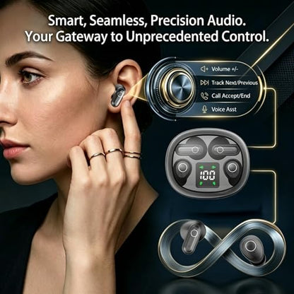 Wireless Earbuds, 2 in 1 Case(Mini Sleep Earbuds & Semi-In-Ear Headphones), Bluetooth Earphones with LED Power Display,Smallest Invisible Earbuds for Small Ears Canals Side Sleepers, Sports, Work - color: Purple