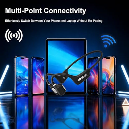 Open Ear Headphones, Bluetooth 5.4 Running Headphones with Mic, 22g Ultra Lightweight, 14H Battery & IPX5 Waterproof, Secure Fit Sports Headphones for Running Cycling Gym Walking