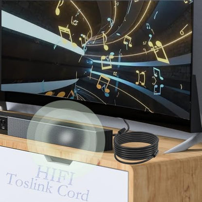 Toslink Optical Audio Cable, 2 Pack 1.8M/6Ft Digital Optic Cord, Gold Plated Plugs Fiber Optic Audio Adapter Toslink Cord for Audio System, Sound Bar, TV, Game Consoles, Home Theaters Etc
