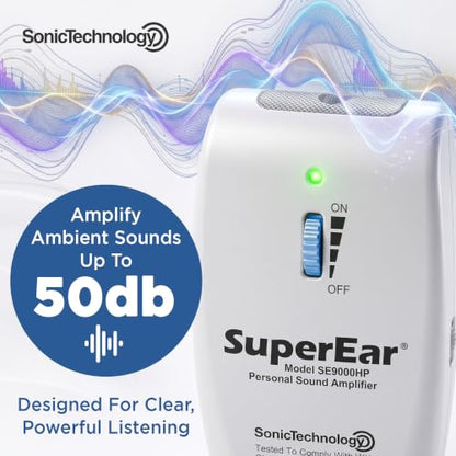 SuperEar SE9000HP - Hearing Amplifier, Sound Listening, Personal Headphones