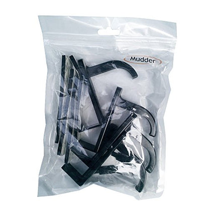 Mudder 4 Pack Headphone Hanger Hook for Monitor, Adhesive Mount, Black | 4 Stick-on headset holder, no screw install, fits most computer desk monitor edge, adhesive hooks included