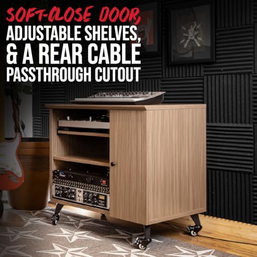 Gator Frameworks Elite Furniture Series Sidecar Cabinet with with Configurable Rack Space & Shelving (GFW-ELITESIDECAR-Gry) - color: Driftwood Grey, style: Sidecar Rack