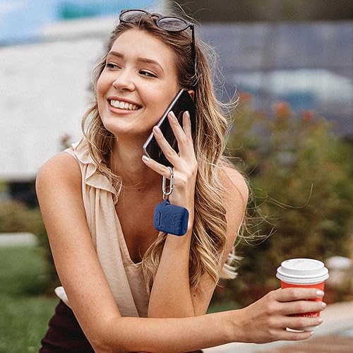 Lerobo for AirPod Case 2nd/1st Generation with Keychain | Flower Engraved Silicone Protective Cover for AirPods 2 Case, Wireless Charging, Led Visible, One-piece Design, Midnight Blue - color: Midnight Blue