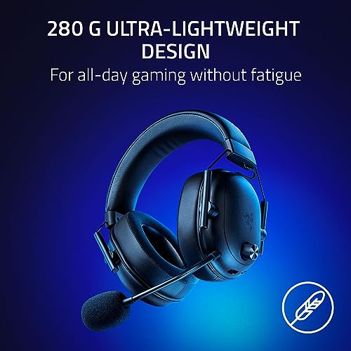 Razer BlackShark V2 HyperSpeed Wireless PC Gaming Headset, 2.4GHz, Black | 280g Lightweight, Wideband Mic, 50mm Drivers, Bluetooth or USB, 70 Hr Battery, for Mac, PlayStation, Switch & Mobile - size: Standard