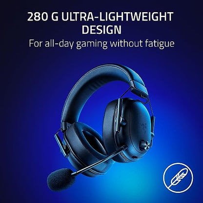 Razer BlackShark V2 HyperSpeed Wireless PC Gaming Headset, 2.4GHz, Black | 280g Lightweight, Wideband Mic, 50mm Drivers, Bluetooth or USB, 70 Hr Battery, for Mac, PlayStation, Switch & Mobile - size: Standard