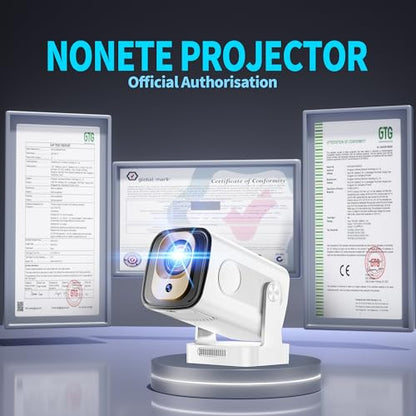 Projector [Auto Focus & Native 1080P & Built-in Apps] Mini Portable Projector 1080P, 4K Full HD with WiFi 6 & Bluetooth 5.4, Auto Focus & Keystone, 270° Rotatable, Compatible with Phone/HDMI/USB,Black - color: Pearl White