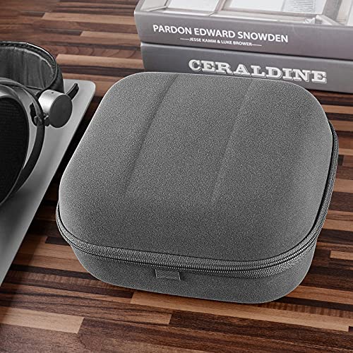 Geekria Shield Case for Large-Sized Over-Ear Headphones, Replacement Hard Shell Travel Carrying Bag with Cable Storage, Compatible with HiFiMAN Edition XS, Sundara-C Headsets (Grey)