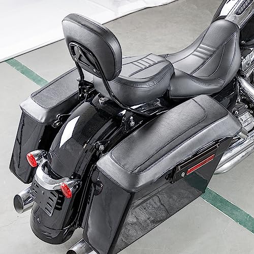 Mofun Saddlebag Speaker Lid Covers Fit for Harley Touring 1993-2013 | PU Leather, Fit for Touring Road King Electra Road Street Glide 1993-2013 - size: 1993-2013 Patternless Style
