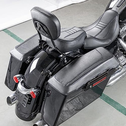 Mofun Saddlebag Speaker Lid Covers Fit for Harley Touring 1993-2013 | PU Leather, Fit for Touring Road King Electra Road Street Glide 1993-2013 - size: 1993-2013 Patternless Style