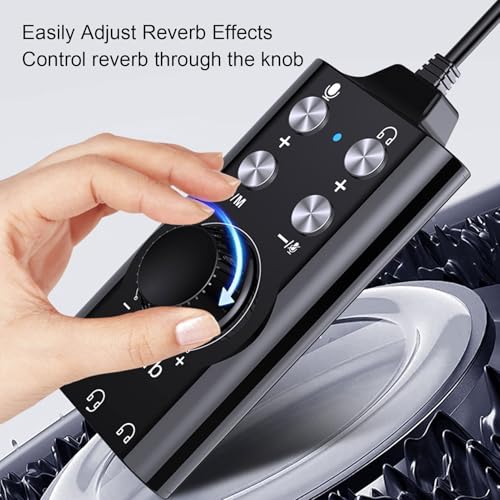 USB Type C External Sound Card, Plug and Play USB Audio Adapter with Noise Reduction Chip and Volume Control, for Laptop Phone Live Streaming Karaoke