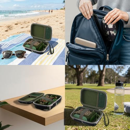for JBL Go 5/4/3 Ultra Portable Speaker Hard Travel Case, Camo+Army Green | Protective Storage Bag with Mesh Pocket & Hand Strap, Shockproof EVA Carrying Box, Soft Lining - color: Camo Case +Inner Army Green