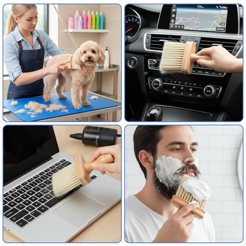 Wooden Piano Cleaning Brush 2 Pack - Soft Bristles Anti-Static Keyboard Duster for Piano, Guitar, Synthesizer, Laptop, Musical Instruments