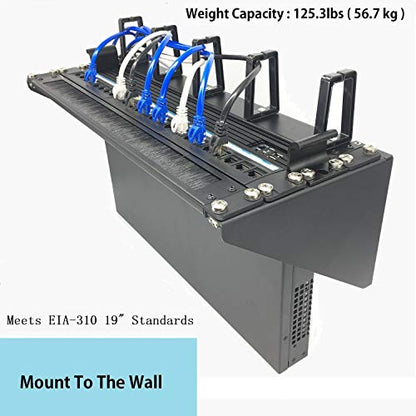 4U19 Inch Vertical Wall Mount Patch Panel Bracket Heavy Duty | 125 lbs Capacity Wall Mountable Server Rack (4U150)