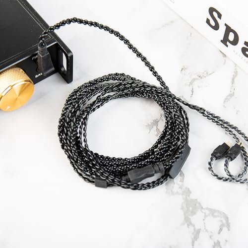KZ ZS10 Pro IEM Cable, 2 Meter Long in Ear Monitor Cable, CCZ C01 4N OFC Upgraded Earbuds Cord for ZSN PRO X, Castor, EDX PRO, ZS12 PRO X, ZS10 PRO-X, ZAR, ZAS, CCA CRA (2m, 2Pins With Mic, Black) - size: 2m, style: 2pins-With Mic