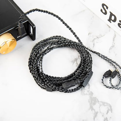 KZ ZS10 Pro IEM Cable, 2 Meter Long in Ear Monitor Cable, CCZ C01 4N OFC Upgraded Earbuds Cord for ZSN PRO X, Castor, EDX PRO, ZS12 PRO X, ZS10 PRO-X, ZAR, ZAS, CCA CRA (2m, 2Pins With Mic, Black) - size: 2m, style: 2pins-With Mic