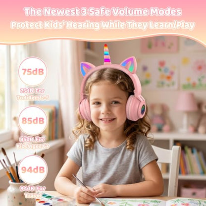 Kids Wireless Bluetooth Headphones for Ages 2+ - color: Pink
