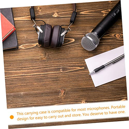 Toddmomy Portable Microphone Case Drop Resistant Storage Bag for Wired and Mics Small Large Capacity Padded Organizer for Digital Devices Mic Storage Pouch for Travel and Home Use
