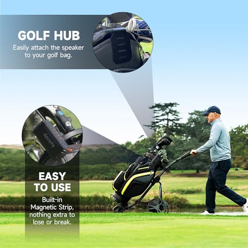 Pro Portable Magnetic Bluetooth Speaker - Wireless Waterproof IPX6/Shockproof - 3rd Gen Magnetic Speaker for Golf Cart - 24 Hr Playtime - TWS & SD Card Function + Case - style: TWS & SD Card Function + Case