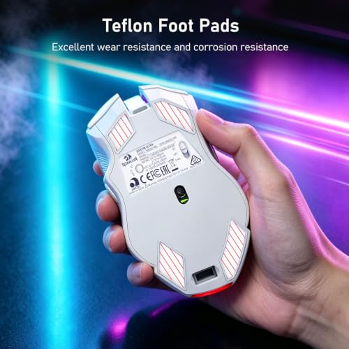 Redragon M602 Griffin Wireless RGB Gaming Mouse Tri-Mode 8000DPI - White - color: White