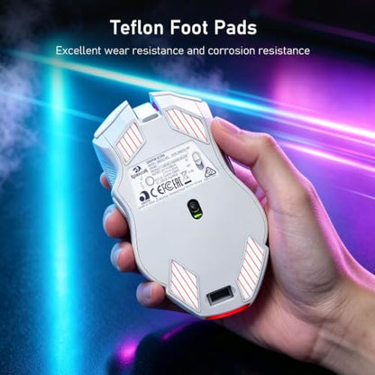 Redragon M602 Griffin Wireless RGB Gaming Mouse Tri-Mode 8000DPI - White - color: White