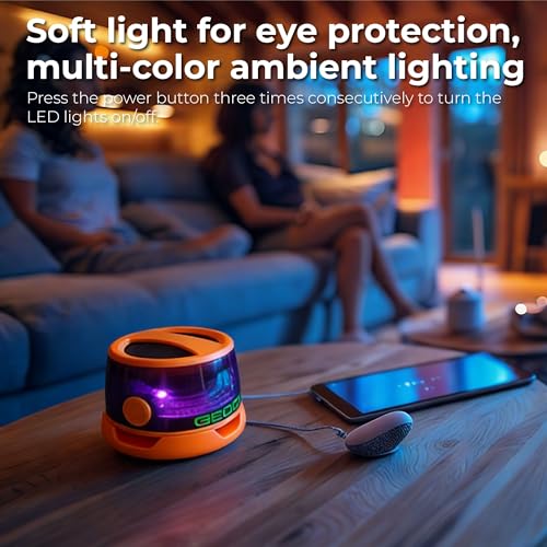 G200 2-Pack Orange Mini Magnetic Bluetooth Speaker with Kickstand | IPX4 Waterproof, Full-Range Stereo Sound, TWS Pairing, RGB Lights, Grad Gift, Travel, Cycling, Hiking, Golf, Gym Yoga, Beach - color: Orang