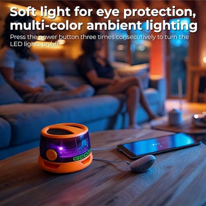 G200 2-Pack Orange Mini Magnetic Bluetooth Speaker with Kickstand | IPX4 Waterproof, Full-Range Stereo Sound, TWS Pairing, RGB Lights, Grad Gift, Travel, Cycling, Hiking, Golf, Gym Yoga, Beach - color: Orang