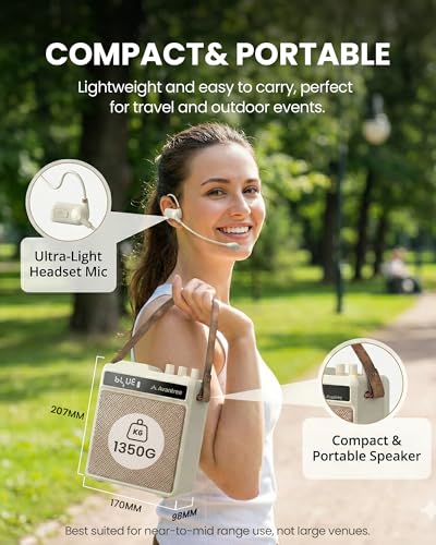 Avantree VoxAmp Duo - Portable Wireless Voice Amplifier Microphone | & Speaker Set for Classroom, Small Events & Parties, USB Recording & Playback, 30W Clear Voice & Rich Sound, 14H Battery