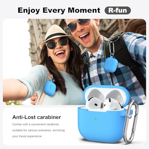 for AirPods 4 Case with Cleaner Kit,Full Protective Soft Skin Silicone Cover with Keychain for AirPods 4 Gen Case for Men Women,Compatible with Apple AirPods 4th Genaration Case 2024,Light Blue - color: C Light Blue