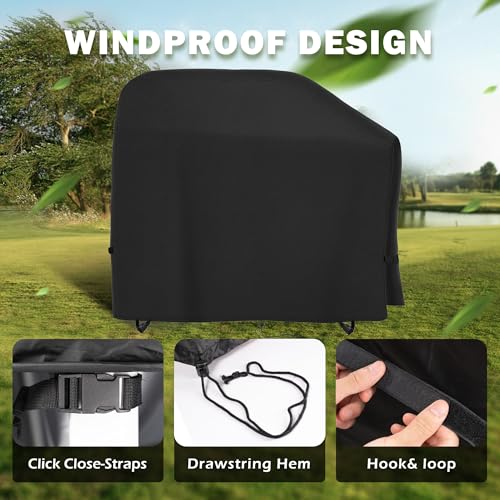 Grill Cover for Traeger Woodridge Pellet Grill TFB86MLH, Outdoor Griddle Cover for Traeger Pellet Smoker Grill, Waterproof BBQ Grill Cover for All Weather - size: 50"L x 27"D x 44"H