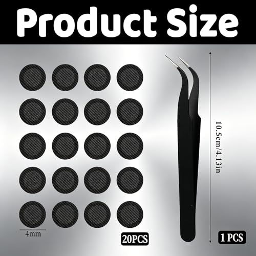 20Pcs Mesh Filter Set for Earbuds IEM 4mm 200 Mesh with Tweezers