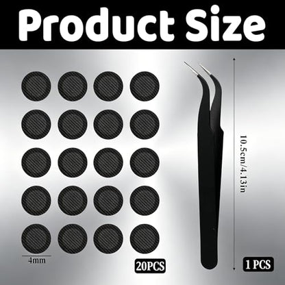 20Pcs Mesh Filter Set for Earbuds IEM 4mm 200 Mesh with Tweezers