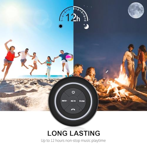 HAISSKY Bluetooth Shower Speakers, Portable Wireless Speaker with Suction Cup, IP67 Waterproof Speaker Pairs Easily to Phones, Tablets, Computer, Gift for Men & Women