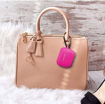 Lerobo for AirPod Pro Case, Soft Silicone Cover with Keychain, Rose Pink | Drop Protection, Scratch & Dust Resistant, Wireless Charging, Compatible with Apple AirPods Pro 2/1 Case Cover for Women Men - color: Rose Pink