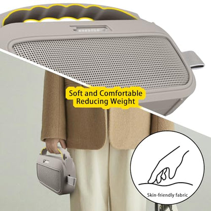 co2CREA Soft Silicone Case for Bose SoundLink Flex 2nd Gen, Sandstone | Skin-Friendly Handle, Adjustable Shoulder Strap, Crossbody Carrying, Aluminum Carabiner, Lightweight - color: Sandstone Case