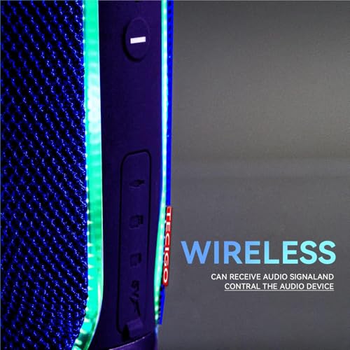 Portable Bluetooth Speakers Long-Lasting Wireless Bluetooth Speaker with Bluetooth 5.3 Technology All-Around Wireless Speaker Black (Blue) - color: Blue