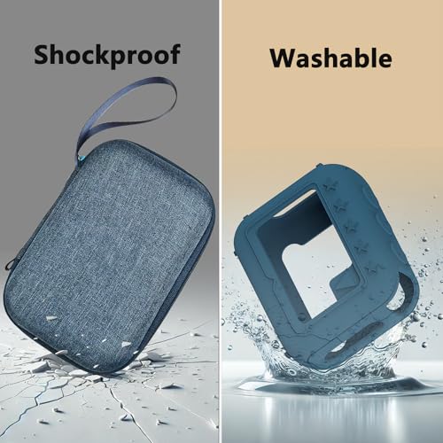 Silicone Cover and Hard Carrying Case for JBL Go 4 Bluetooth Speaker | Protective Holder Carrier for JBL Go 4 Speaker Accessories, Scratch-Resistant and Drop-Proof Cover (Blue) - color: Blue