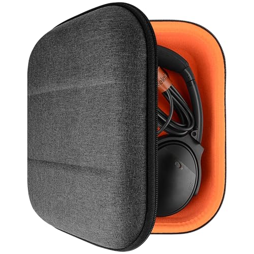 Geekria Shield Headphones Case Compatible with Bose QC Ultra II, QuietComfort 35 II Gaming Headset, QC35, Replacement Hard Shell Travel Carrying Bag with Cable Storage (Dark Grey)