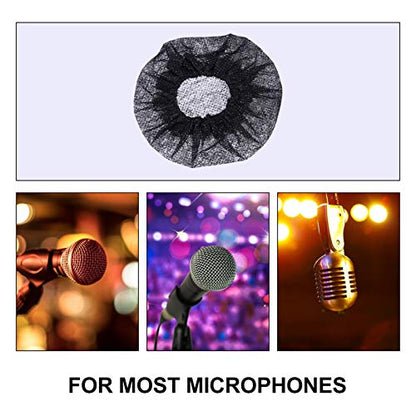 ibasenice 100pcs Nonwoven Microphone Covers Disposable Ktv Karaoke Mic Protector Ultra-thin Saliva Shield for Voice Tube Easy to Use for Events and Performances