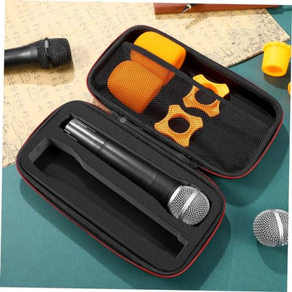 GALPADA Microphone Hard Carrying Case Portable Dual Mic Travel Bag Storage for Vocal Microphones Lightweight Padded Design for Outdoor Use and Protection