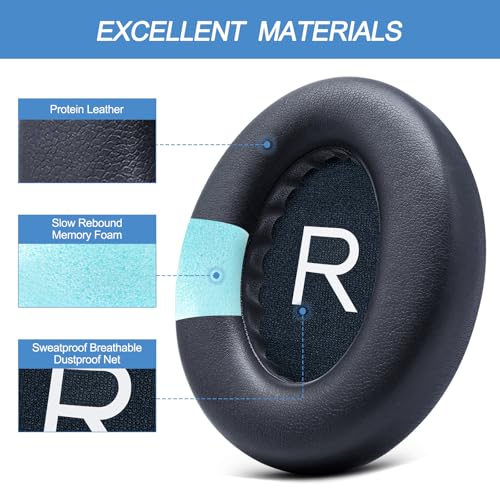 GEVO Ear Pads Replacement for Bose NC700, Blue | Earpads for Bose Noise Cancelling Headphones 700, Soft Protein Leather, High-density Memory Foam - color: Blue